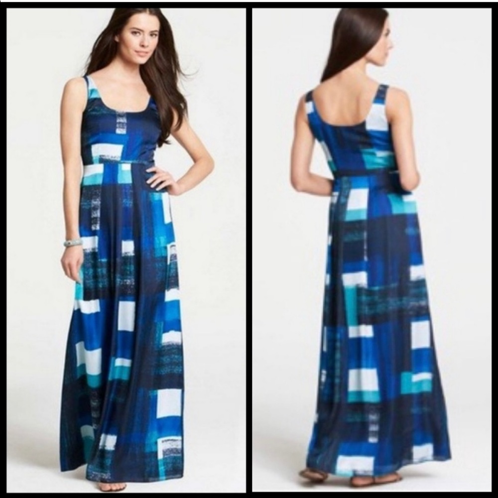 NWT! Ann Taylor Sleeveless Art Stripes Maxi Dress